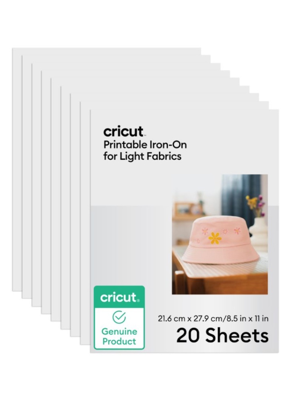 Cricut Printable Iron-On For Light Fabrics -8.5 in x 11 in (20 ct)